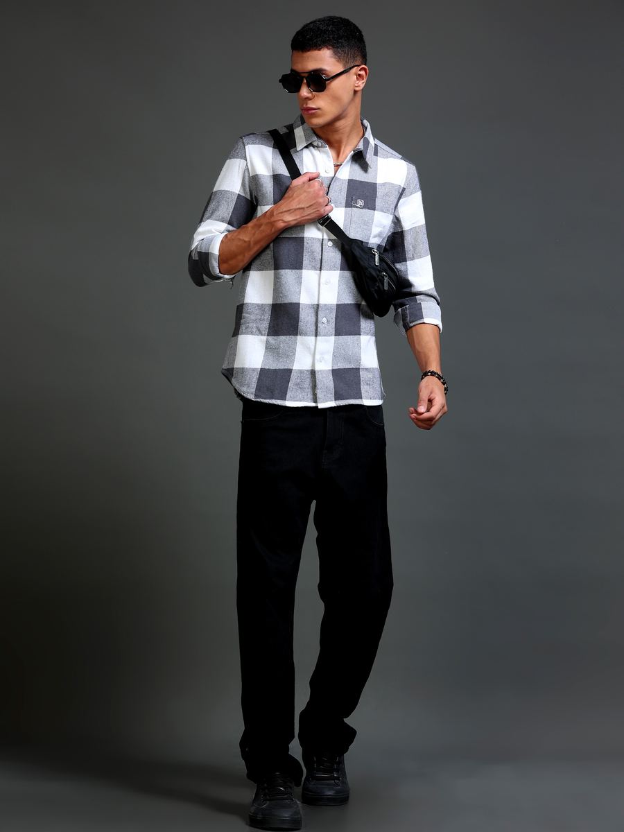 Chess Buffalo Check Shirt, Grey
