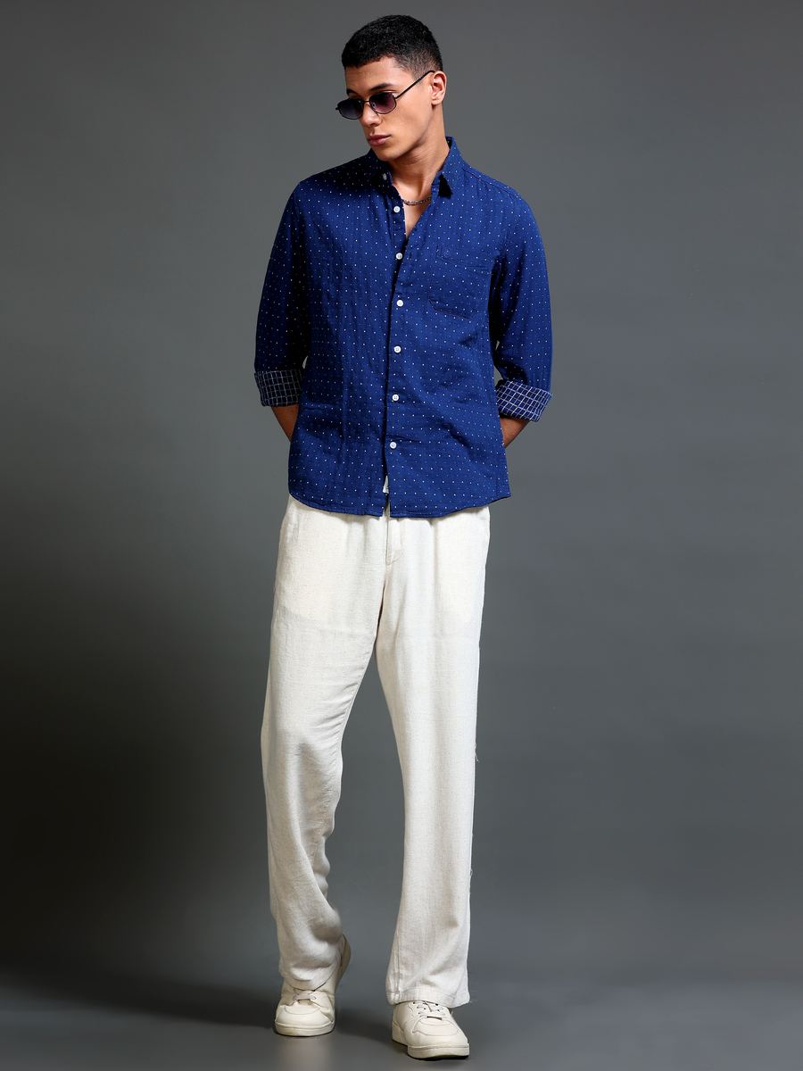 Polar Double Cloth Shirt, Indigo